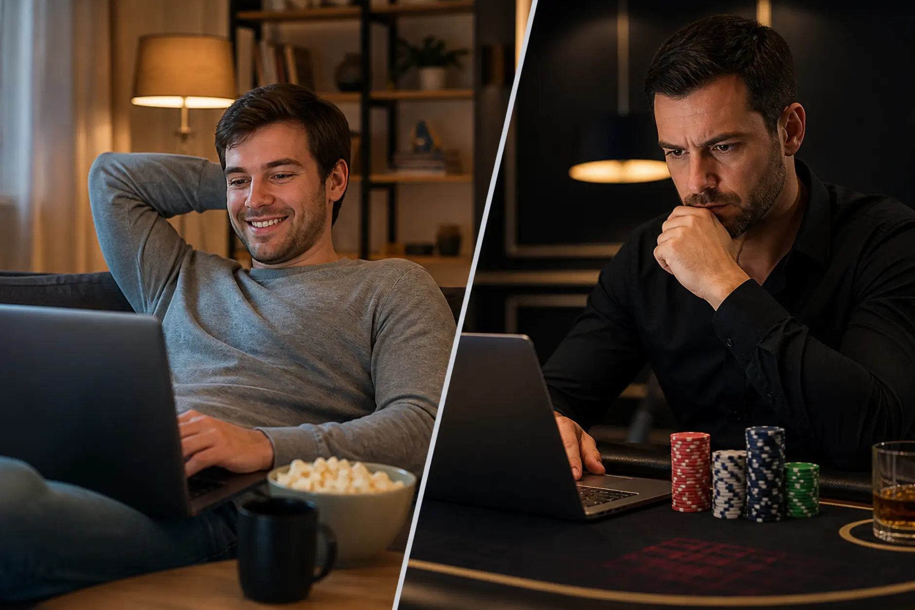 Dwa style gry w poker online: darmowy trening i gra na prawdziwe stawki